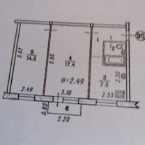 2-к. квартира, 45 м², 4/5 эт.