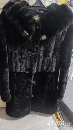 Шуба мутоновая с норкой