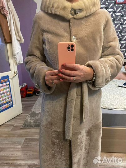 Шуба мутоновая с норкой