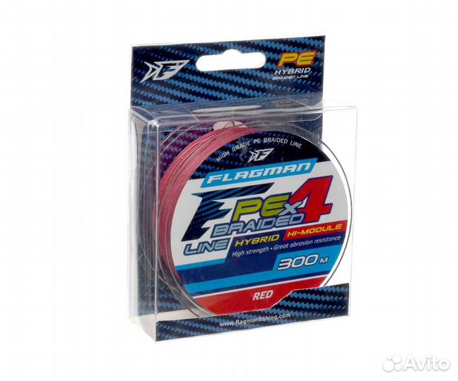 Flagman Шнур PE Hybrid F4 300м Red 0.40мм 25кг