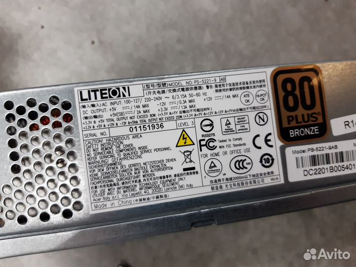 Блок питания SFF 220WT liteon PS-5221-9 80+ bronze