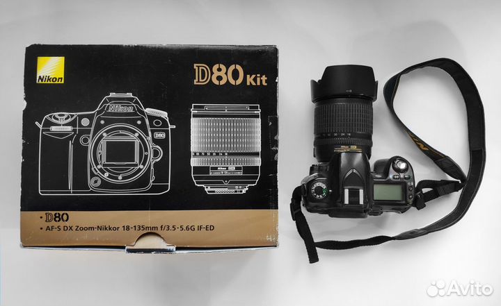 Nikon d80 + 18-135mm f/3.5-5.6 полная комплектация