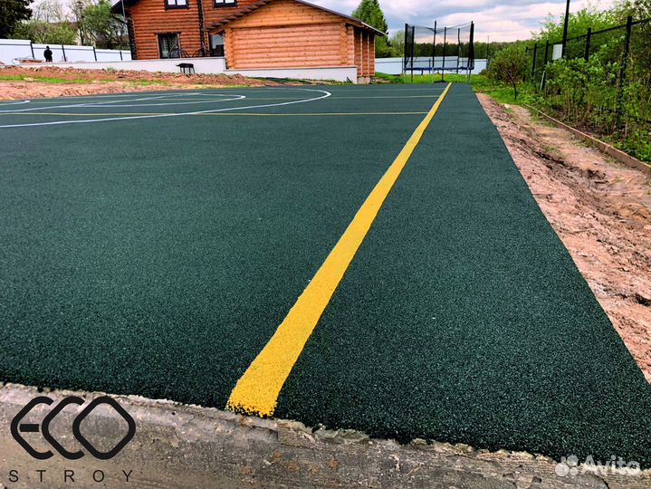 Укладка покрытий из резиновой крошки