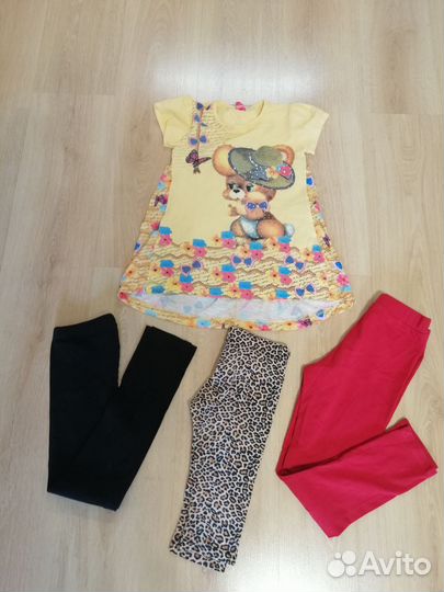 Туника, лосины в садик, р. 122