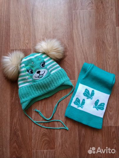 Зимний комплект шапка и шарфик