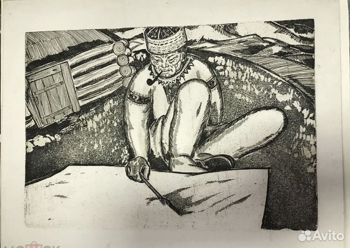 Графика Телецкое озеро. Горный Алтай