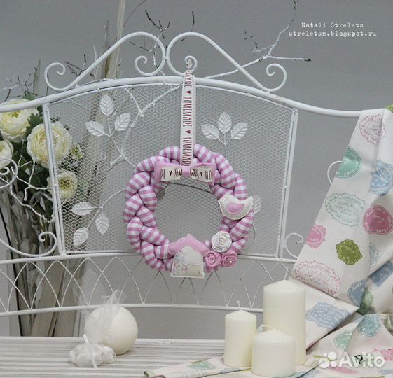 Текстильный венок для декора детской