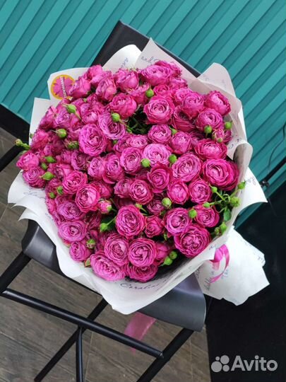 Букет розы пионовидные