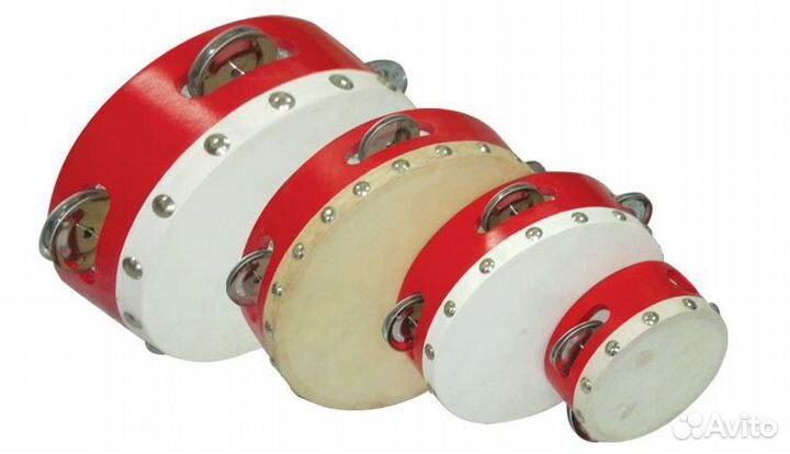 Тамбурин деревянный с кожаной мембраной