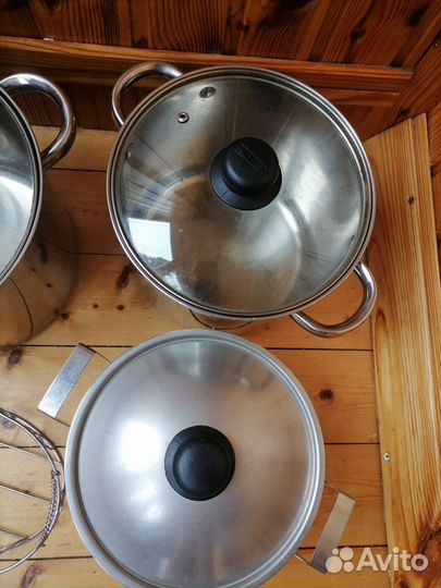 Посуда из нержавейки, эмаль