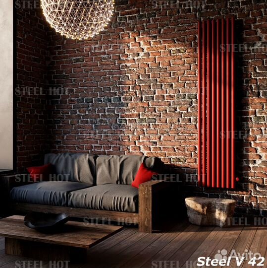 Вертикальный дизайнерский радиатор Steel-Hot от за