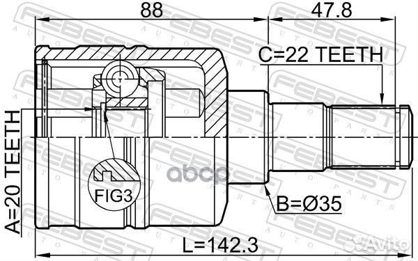 ШРУС внутренний перед лев 0711RM413LH Febest