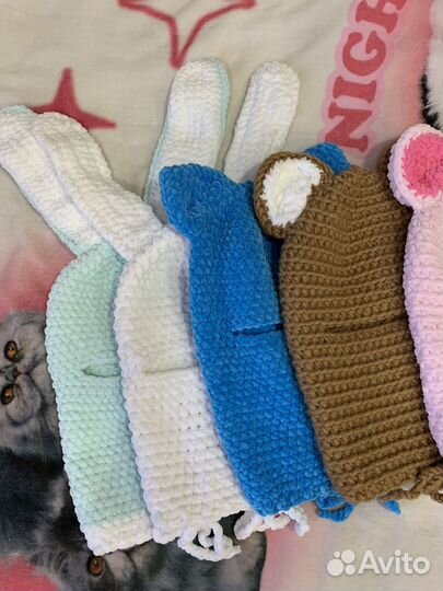 Балаклава с ушками вязаная женская