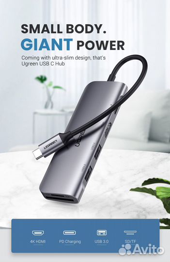 USB HUB Ugreen 6 in 1 hdmi для MacBook Air M 1