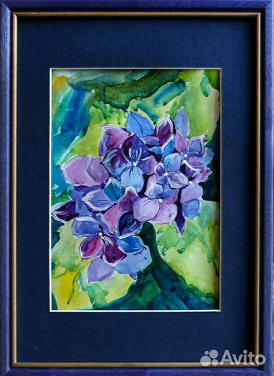 Картина акварель цветы 