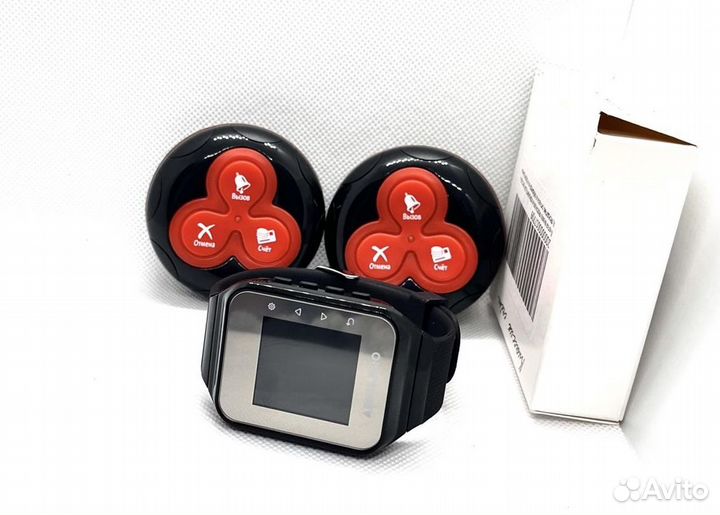 Кнопка вызова официанта с часами для кафе, баров