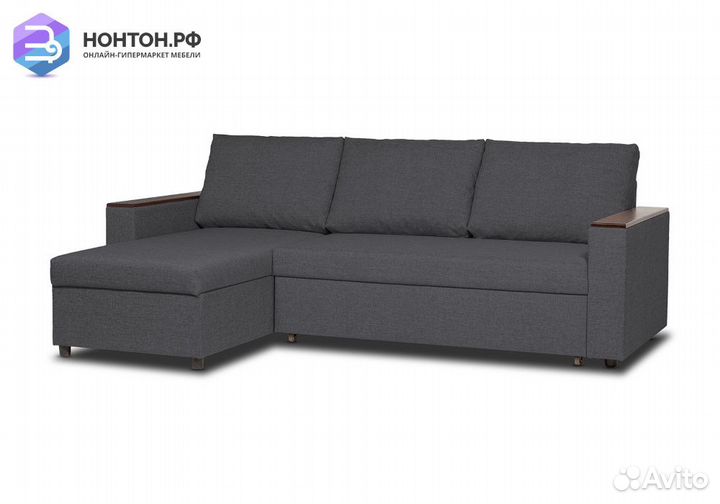 Диван угловой дельфин Тайлер темно-серый