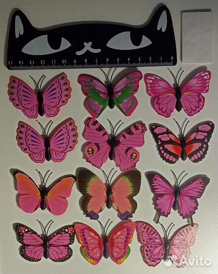 Бабочки с наклейками, 12 шт, новые