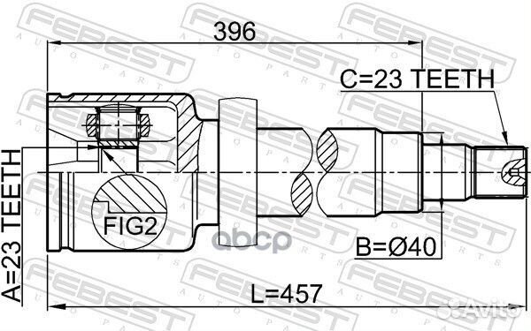 ШРУС внутренний правый к-кт 23x40x23 Ford Focus