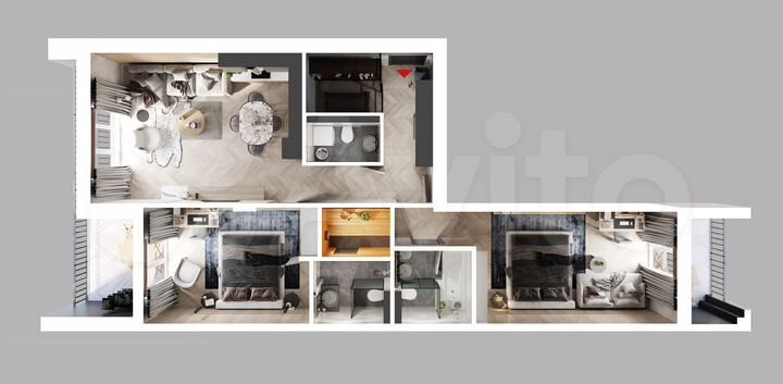 2-к. квартира, 90,1 м², 8/10 эт.