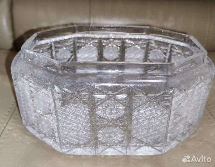 Винтажная антикварная матовая хрустальная шкатулка