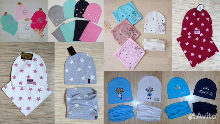 Новые шапочки, комплекты шапочка+снуд. Все размеры