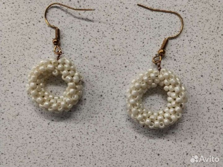 Серьги бублики из бисера