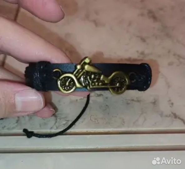 Кожаный Браслет мотоцикл, регулируется ширина