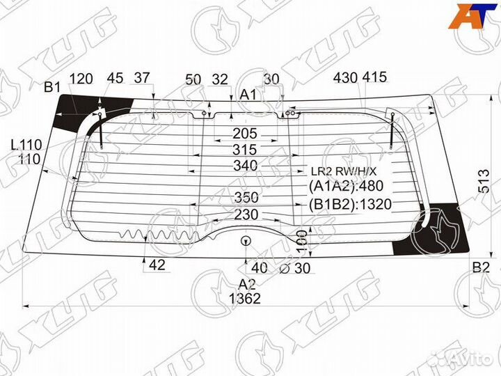 Стекло заднее XYG LR2 rwhx