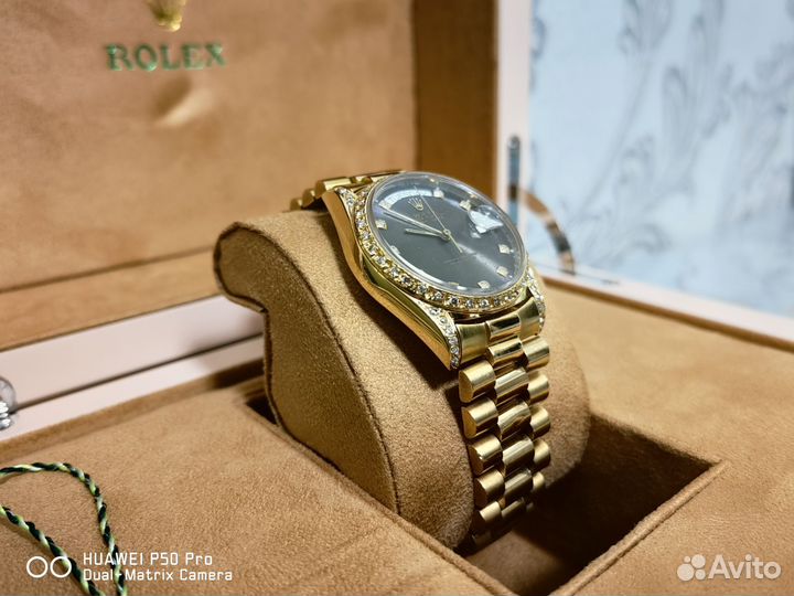 Часы Rolex President DD Y/G Bark Diamond Dial