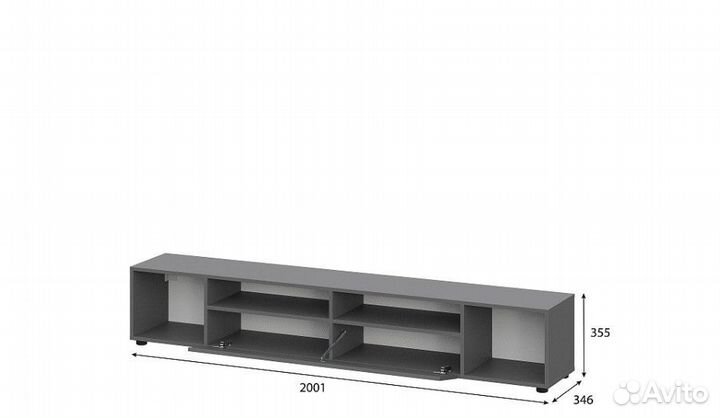 Тумба тв графит 2 метра, доставим за 1 день