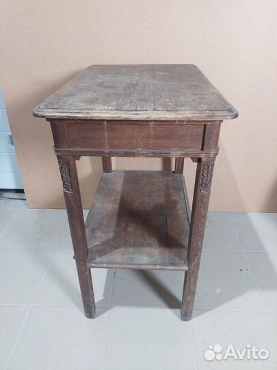 Столик самоварный старинный, резьба, бронза