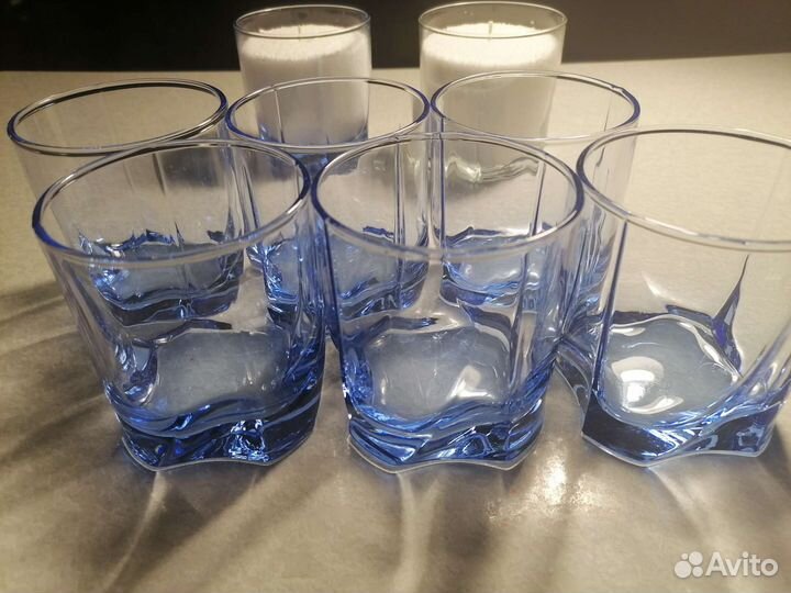 Стеклянные вазы, стаканы