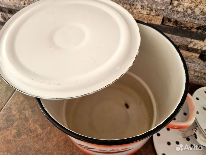 Позница бу, эмалированная, 3 секции