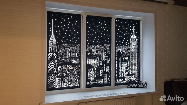 Рулонные шторы Ночной Город