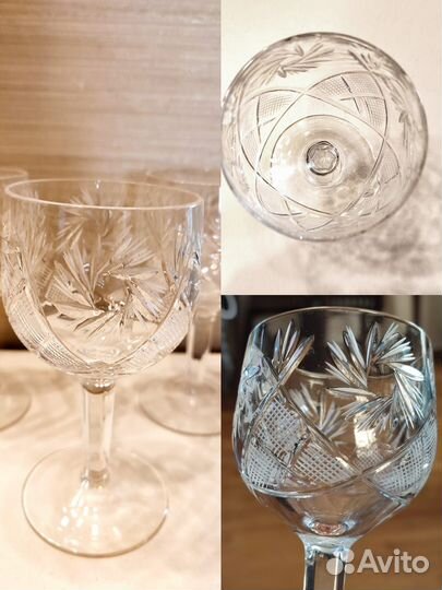 Бокалы, фужеры, рюмки СССР. Винтаж. Хрусталь