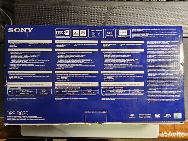 Цифровая фоторамка sony s-frame dpf-d820