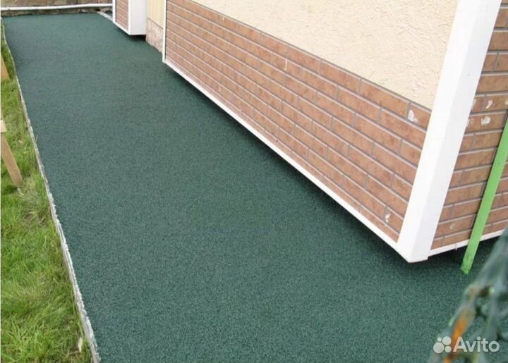 Резиновое покрытие для отмостки и дома