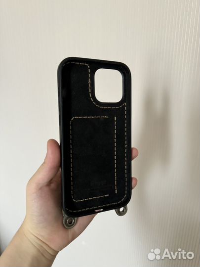 Чехол на iPhone 13 pro max кожаный на ремешке