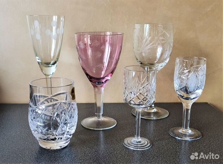 Рюмки Фужеры хрусталь, стекло СССР