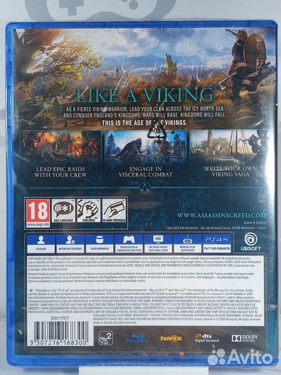 Диск для PS4 Assassin's Creed Вальгалла Новый