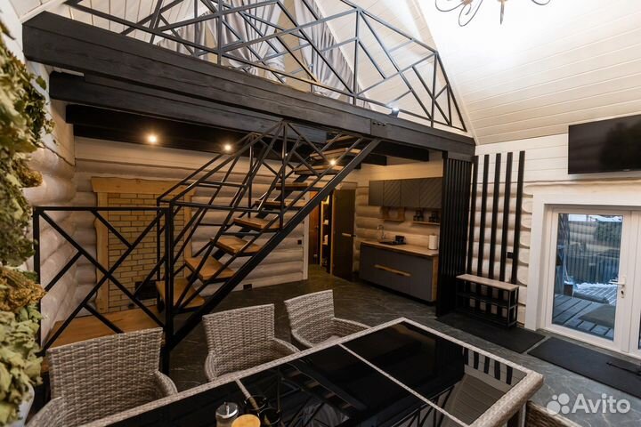 Русская баня с горячим чаном и купелью