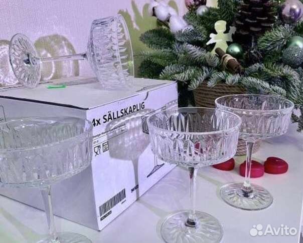 Бокалы Икеа 4 шт фужеры