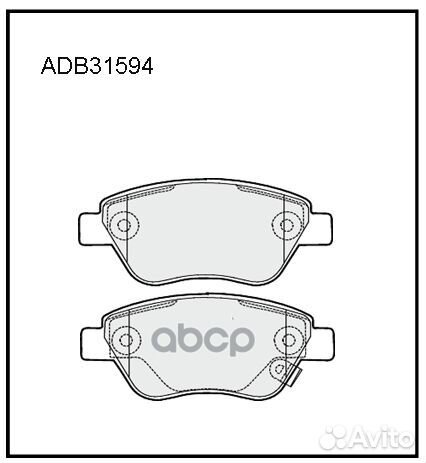 Колодки тормозные дисковые перед ADB31594 A