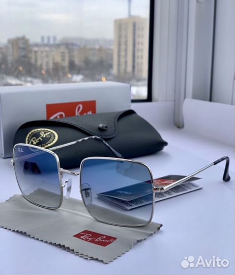 Очки ray ban square голубые