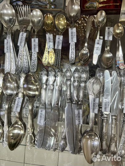 Набор столовых приборов мельхиор СССР ножи