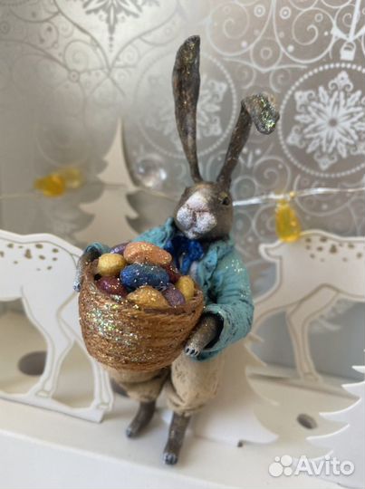 Пасхальный заяц. Ватная игрушка