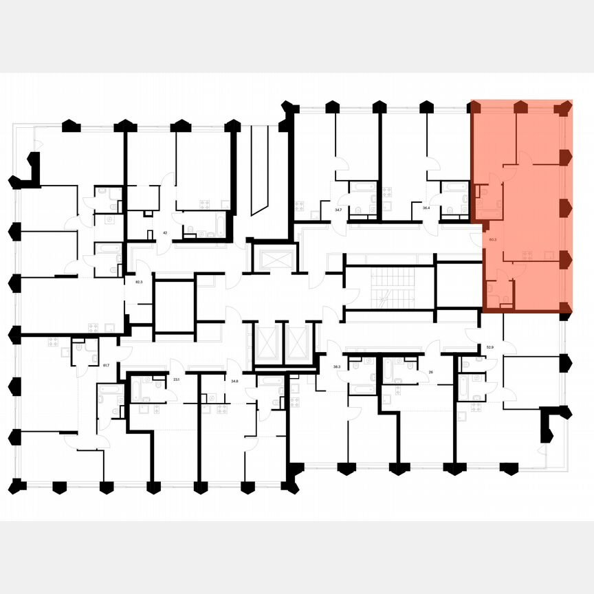 3-к. квартира, 60,3 м², 14/25 эт.