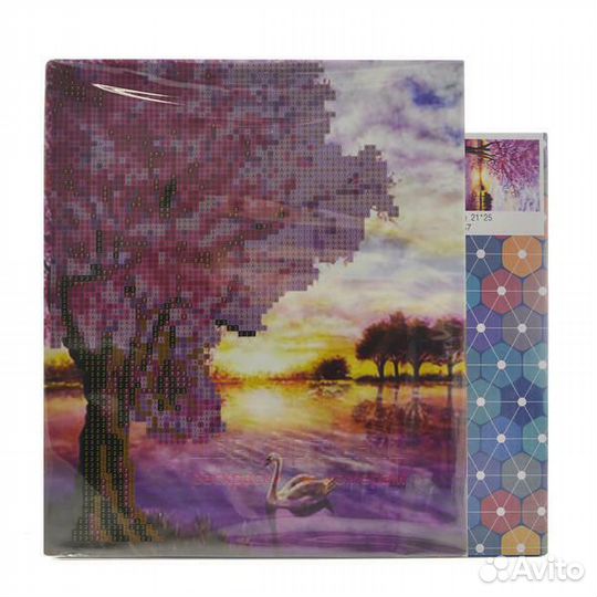 Алмазная мозаика 21x25 Дерево с красными листьями