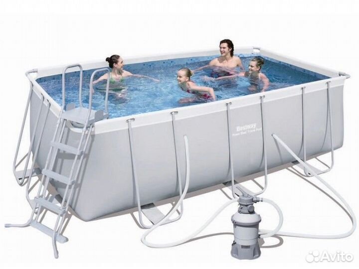 Каркасный бассейн с песочным фильтром 412x201x122